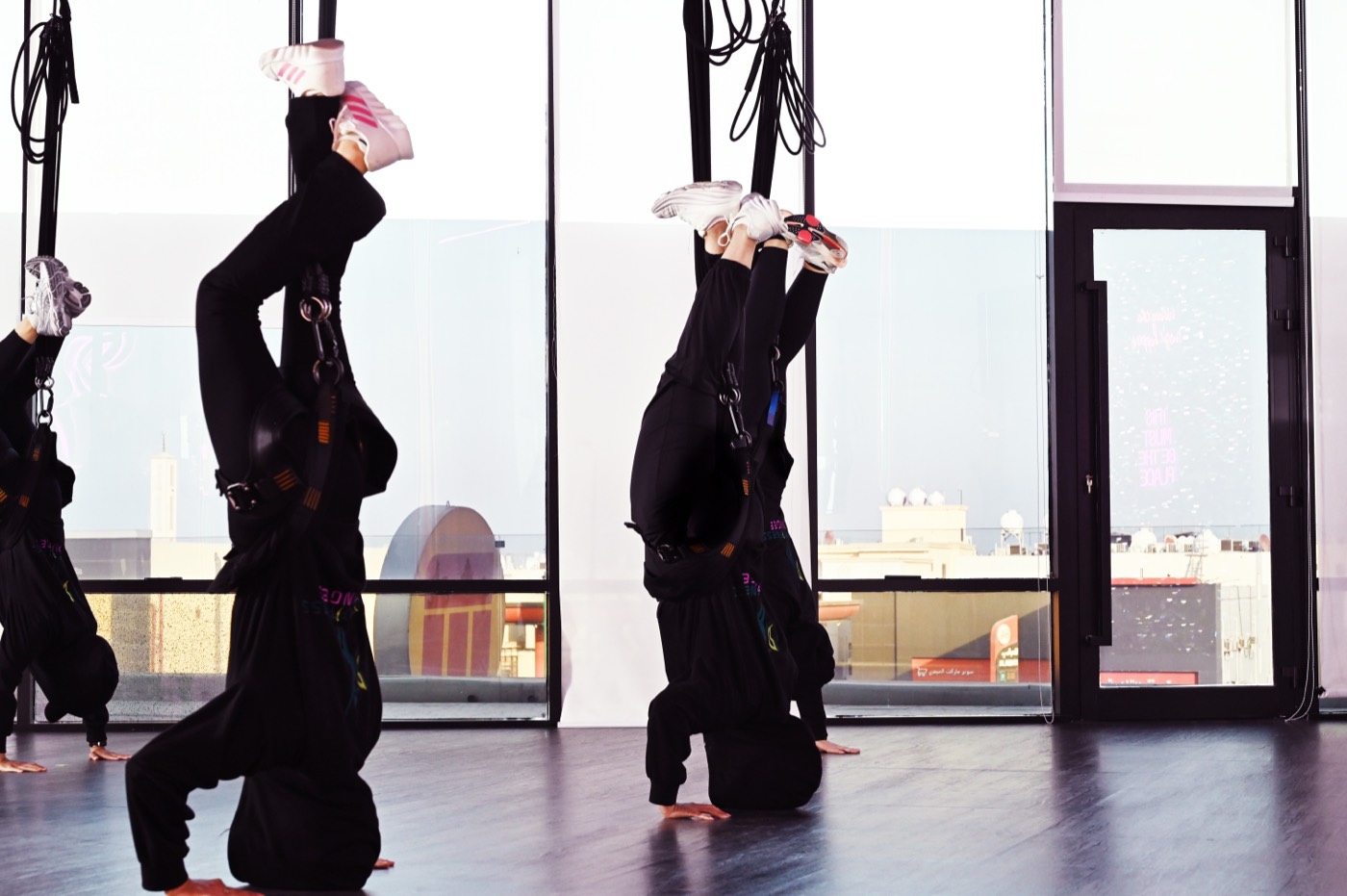 Hands-on practice with bungee fitness techniques